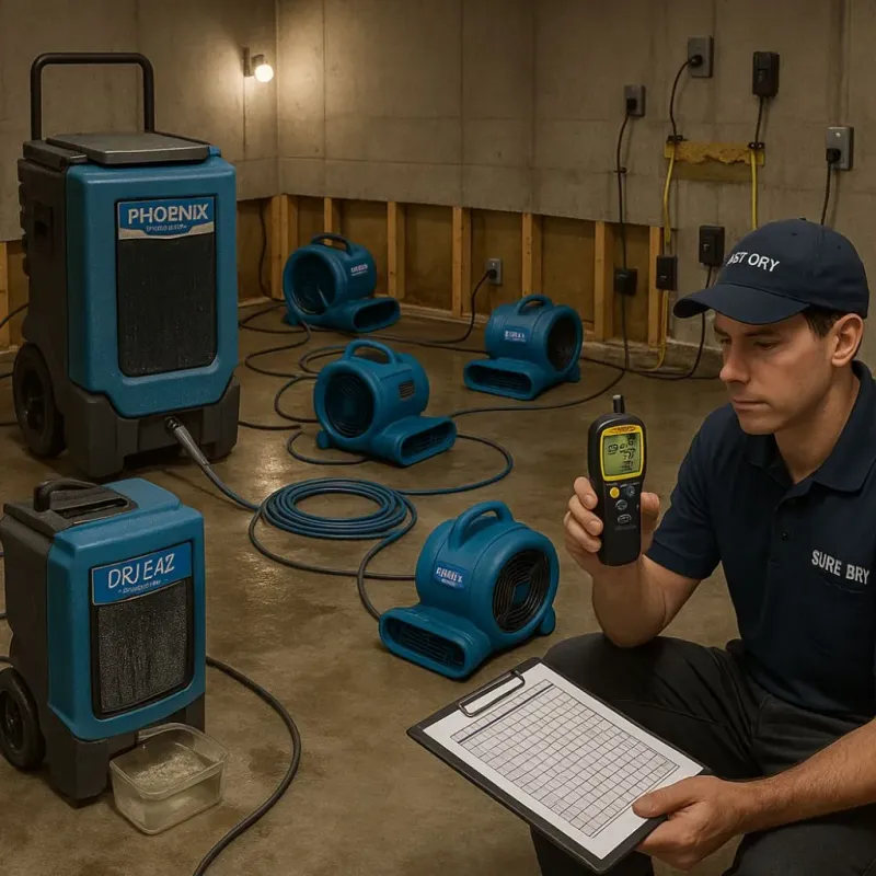 Structural Drying and Dehumidification process in Ladue, MO